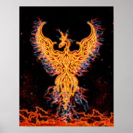 Póster Ave Fenix Golden Fire Storm