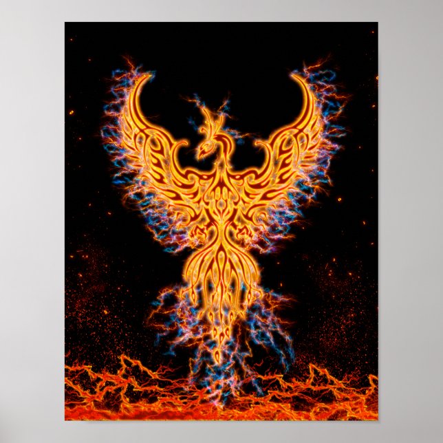 Póster Ave Fenix Golden Fire Storm (Frente)
