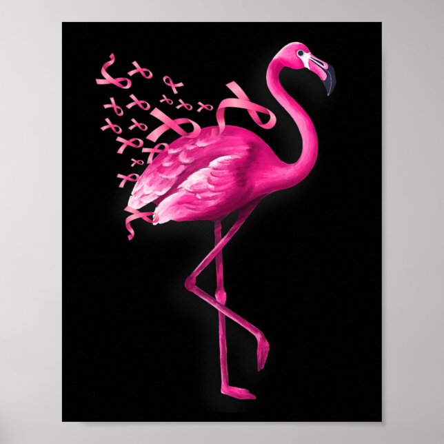 Póster Ave Flamingo Conciencia sobre el cáncer de mama (Frente)
