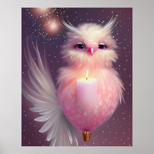 Póster Ave Fluffy Pink Baby (Frente)