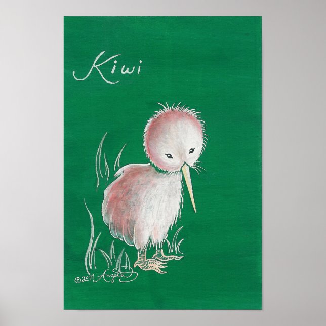 Póster Ave Kiwi de Nueva Zelanda (Frente)