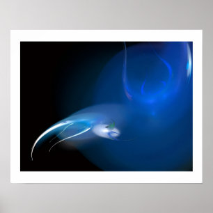 PÓSTER AVE LIGERA EN AZUL