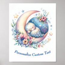 Ave lindo y personalizado durmiendo en la luna