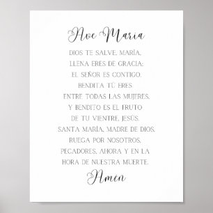 Póster Ave Maria Español Prayer