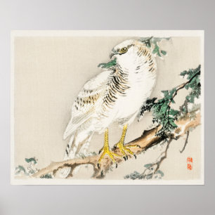Póster Ave mofa del norte de Kōno Bairei (1844-1895)