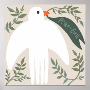 Póster Ave navideña navideña a los Navidades de Peace Doo