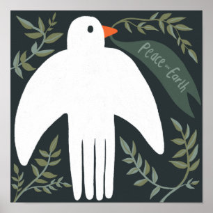 Póster Ave navideño navideño a los Navidades de Peace Dov