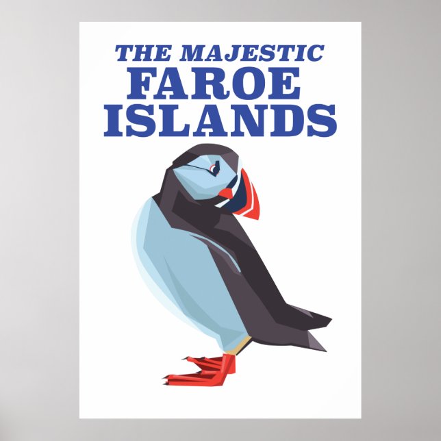 Póster Ave Puffin de las Islas Feroe (Frente)