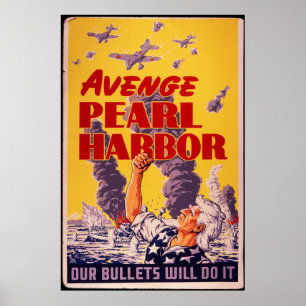 Póster Avenge Pearl Harbor