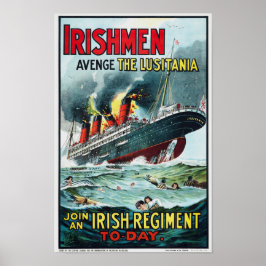 Póster Avenge The Lusitania - Únete A Un Régimen Irlandés