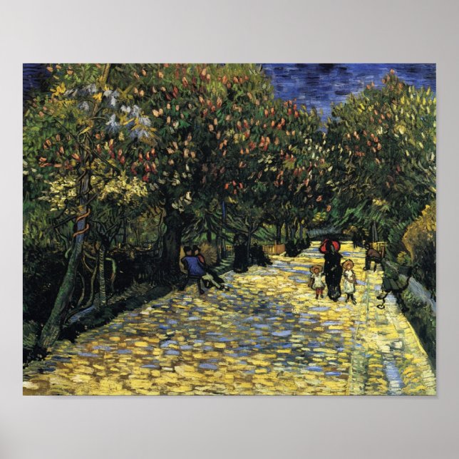 Póster Avenida con castaños en Arles, Van Gogh (Frente)