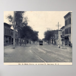 Póster Avenida D, Bayonne, NJ 1911 Vintage