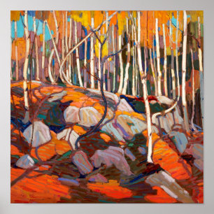Póster Avenida de abedules, Otoño Tom Thompson