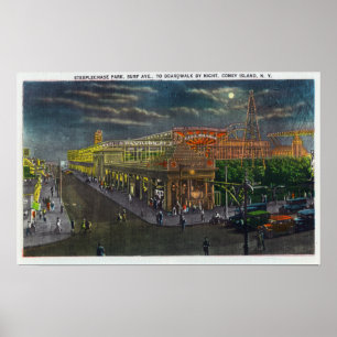 Póster Avenida de la resaca del parque de la carrera de