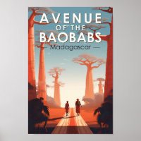 Avenida de los Baobabs Madagascar Art Vintage