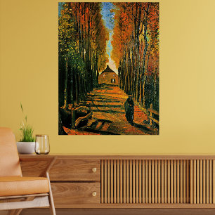 Póster Avenida de los Poplares al atardecer