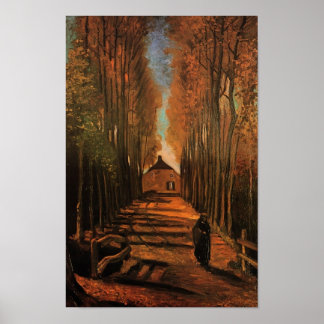 Póster Avenida de Poplars en otoño Bella Artes Van Gogh