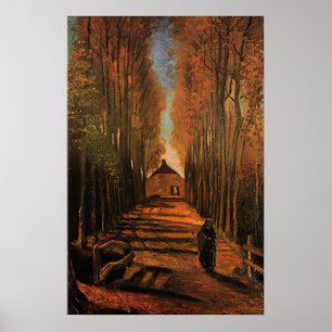Póster Avenida de Poplars en otoño, Vincent van Gogh. Im