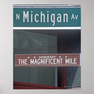 Póster 'Avenida del norte de Michigan y la milla