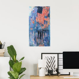 Póster Avenida en lluvia por Frederick Childe Hassam