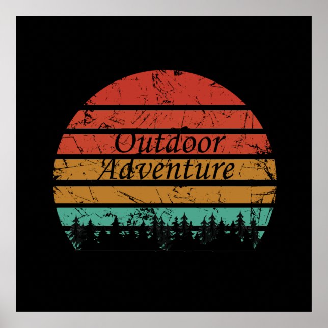 Póster Aventura al aire libre amante del senderismo (Frente)