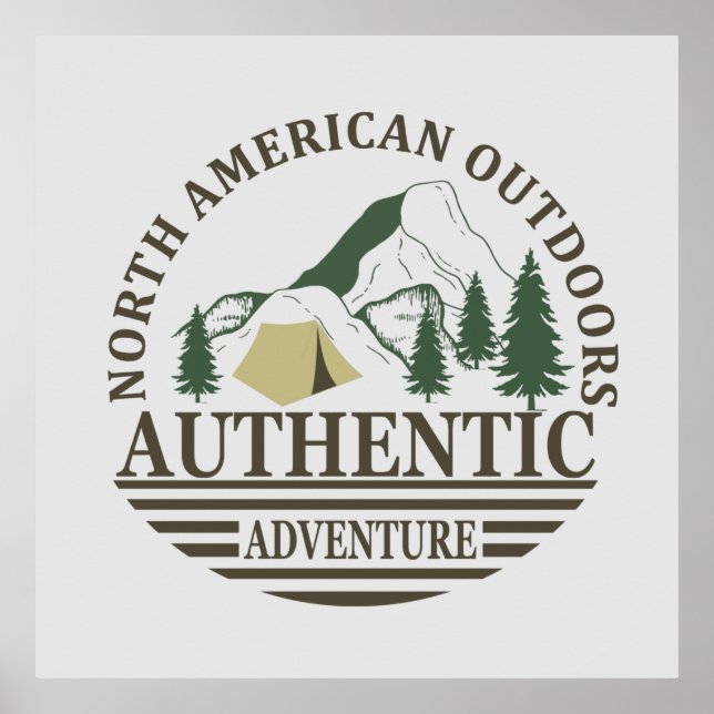 Póster aventura al aire libre norteamericana auténtica (Frente)