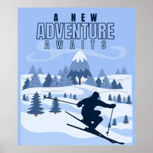Póster Aventura al aire libre snowboard Winter