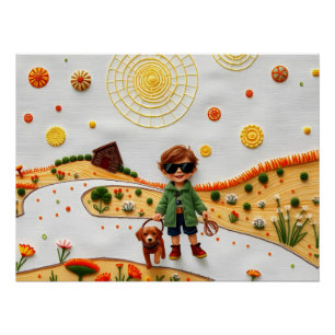 Póster Aventura cósmica con título