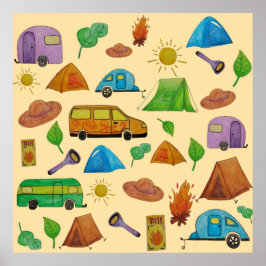 Póster Aventura de camping