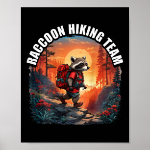 Póster Aventura de Camping Naturaleza Mapache Senderismo