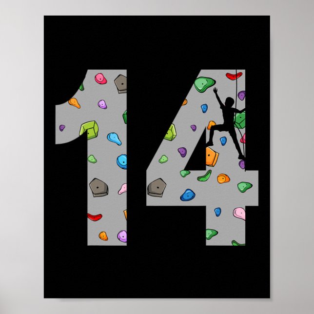 Póster Aventura de cumpleaños 14 escalada en roca de 14 a (Frente)