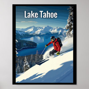 Póster Aventura de esquí invernal en Lake Tahoe 