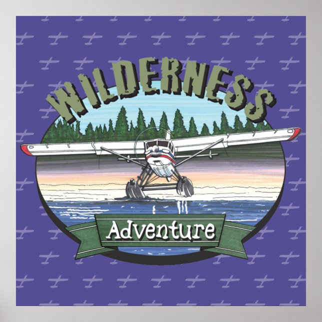 Póster Aventura de Floatplane Aviation Wilderness (Frente)