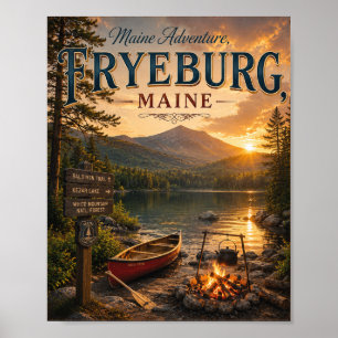 Póster Aventura de Maine Fryeburg Maine Vintage al aire l