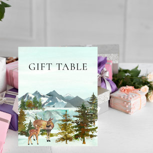 Póster Aventura de Mesa de Regalos Ciervo Rústico Shower 
