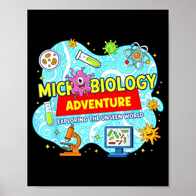 Póster Aventura de Microbiología Explora la Palabra Ocult (Frente)
