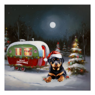 Póster Aventura de Navidades de Caravana de Winter Rottwe