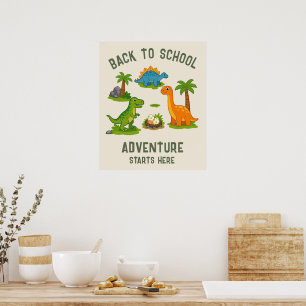 Póster Aventura de Regreso a la Escuela Comienza Aquí Din