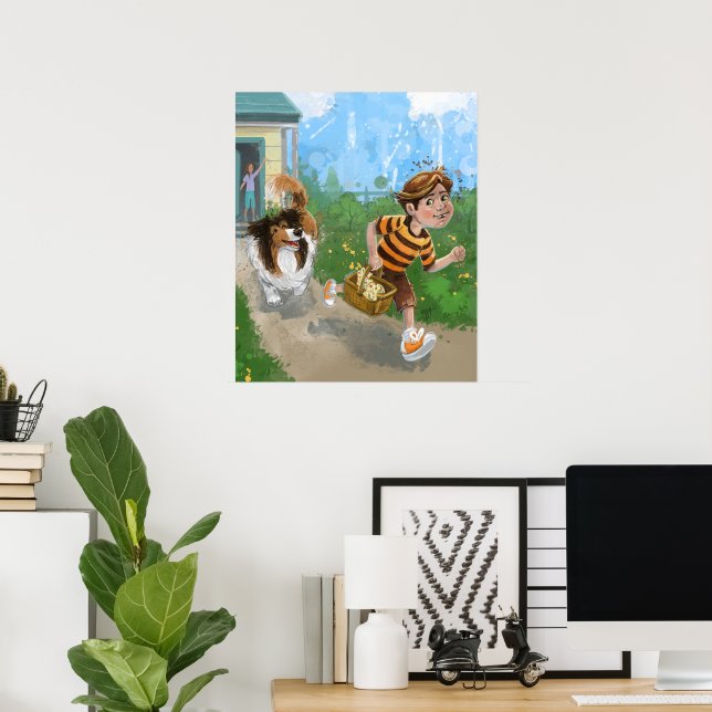 Póster Aventura de Sheldon y Davie (Oficina en casa)