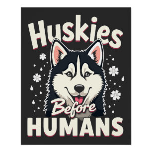 Póster Aventura de Trineo de Perros Equipo Husky Invierno