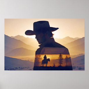 Póster Aventura de vaquero rural al aire libre Escape de