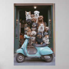 Póster Aventura de Vespa Puppy