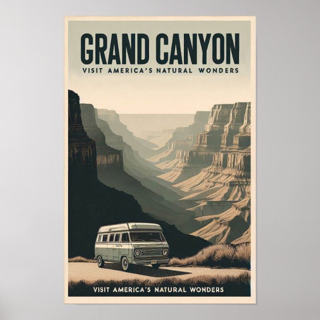 Póster Aventura del Gran Cañón Retro (Frente)