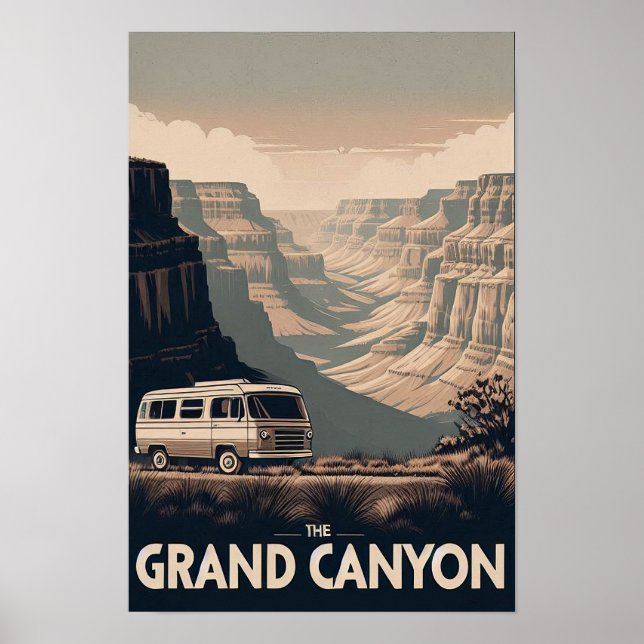 Póster Aventura del Gran Cañón Retro (Frente)