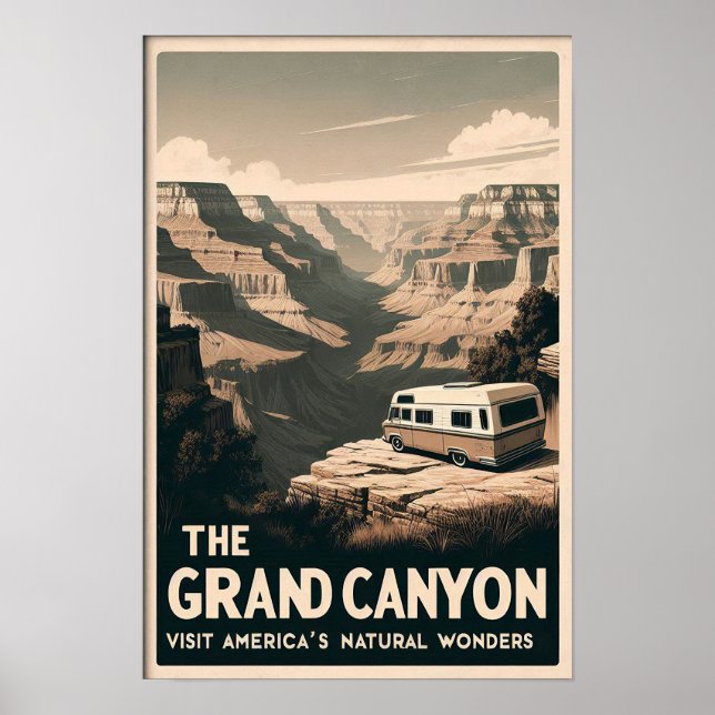 Póster Aventura del Gran Cañón Retro (Frente)