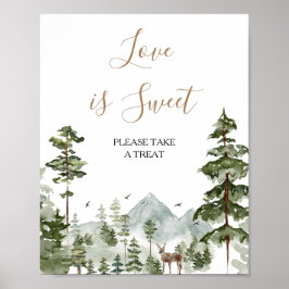 Póster Aventura del pino invernal espera Amor es dulce