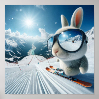 Póster Aventura Esquiando Bunny