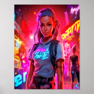 Póster Aventura nocturna en Neo-City