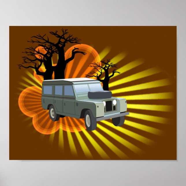 Póster Aventura retro (Frente)