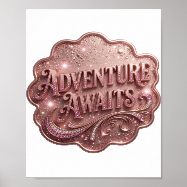 Póster AVENTURA ROSA MODERNA ESPERA v2 (Frente)